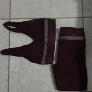 Fabletics purple legging and bra set